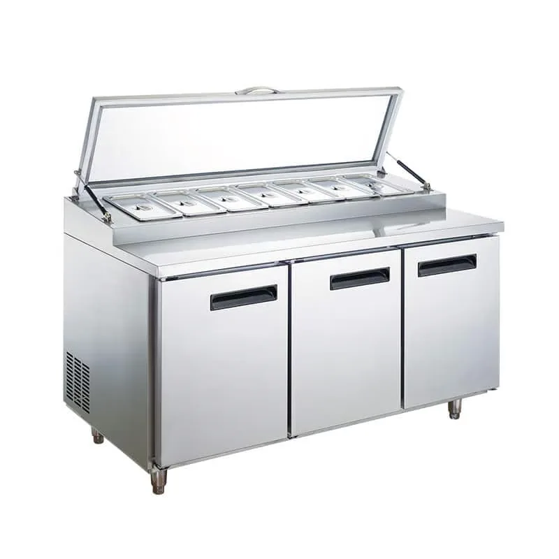 Pizza Prep Table Refrigerator Double Door Pizza Prep Table